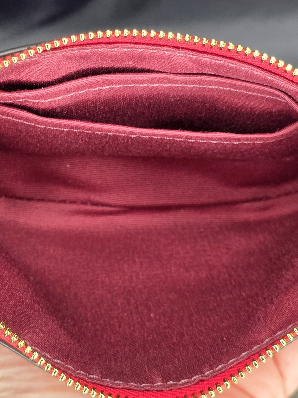 COACH Red Signature Leather Wristlet - Picture 5 of 8